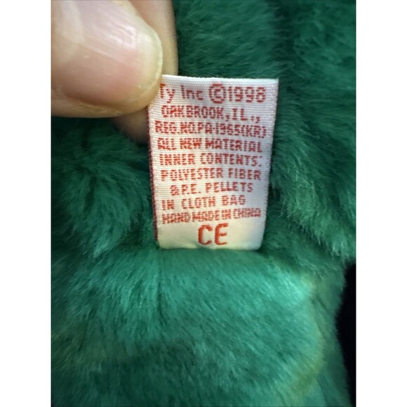 Vintage 1998 14" TY Beanie Baby Buddy ERIN The Green Irish Bear Shamrock St. Pat - Picture 6 of 9